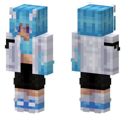 Maddy Blue Hair Minecraft Bedrock skin