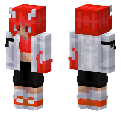 Maddy Red And White Minecraft Bedrock skin