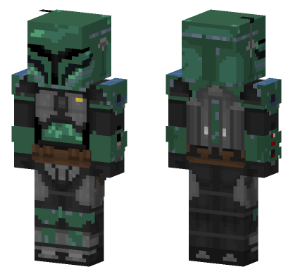 Mandalorian Night Owl Dark Prismarine Minecraft Bedrock skin