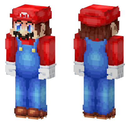 Mario Overalls Skin Minecraft Bedrock skin