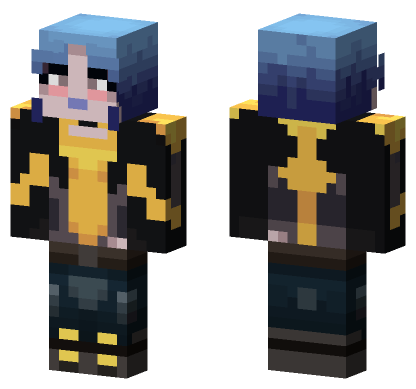 Maya Blue Hair Minecraft Bedrock skin