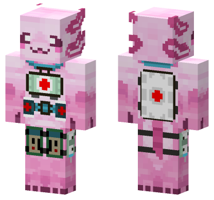 Medical Pink Axolotl Minecraft Bedrock skin