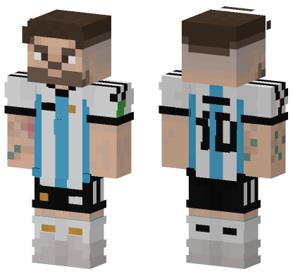 Messi 2 Footballer Minecraft Bedrock skin
