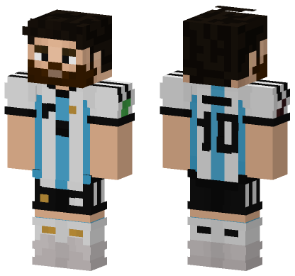 Messi Footballer Skin Minecraft Bedrock skin