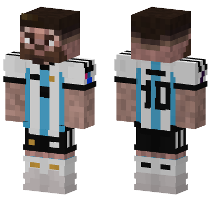 Messi Footballer Skin Minecraft Bedrock skin