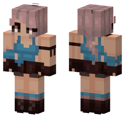 Mia Pink Hair Minecraft Bedrock skin