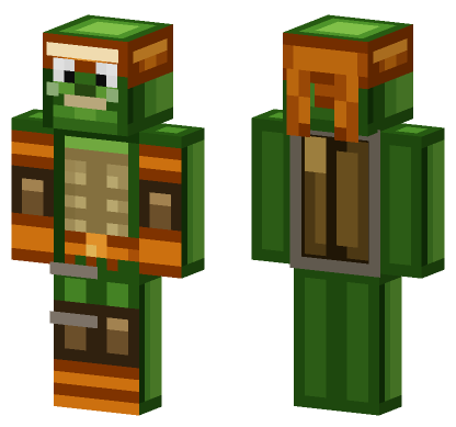 Michelangelo Ninja Turtle Minecraft Bedrock skin