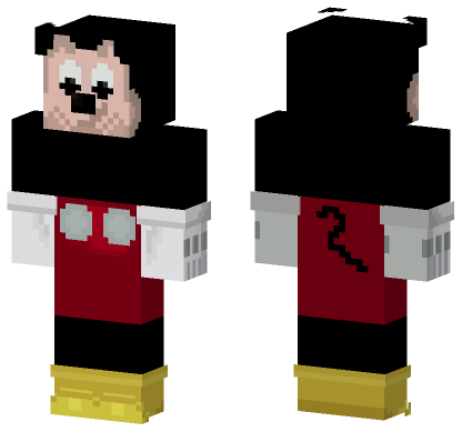 Mickey Mouse Clubhouse Mickey Mouse Minecraft Bedrock skin