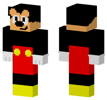 Mickey Mouse Skin Minecraft Bedrock skin