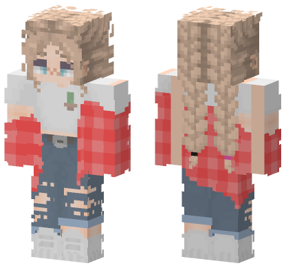 Millysoup Red Plaid Skin Minecraft Bedrock skin