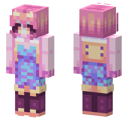 Mina Ashido Pink Outfit Minecraft Bedrock skin