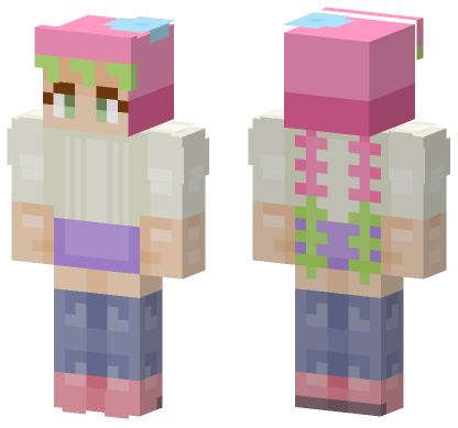 Mitsuri High School Kimetsu Series Minecraft Bedrock skin