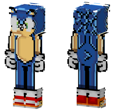 Modern Sonic The Hedgehog Minecraft Bedrock skin