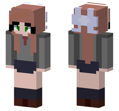 Monika Doki Doki Literature Club Minecraft Bedrock skin