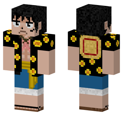 Monkey D Luffy Dressrosa Minecraft Bedrock skin