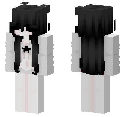 Monochrome Anime Girl Minecraft Bedrock skin