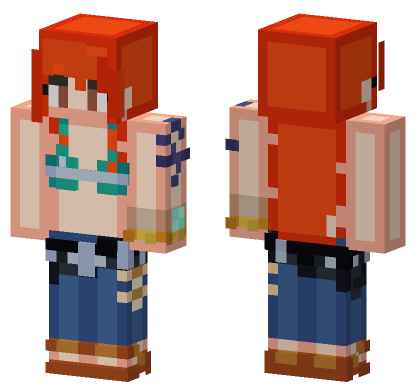 Nami Orange Hair Minecraft Bedrock skin