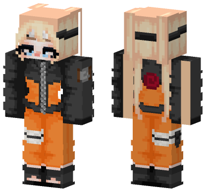 Naruto Uzumaki Girl Minecraft Bedrock skin