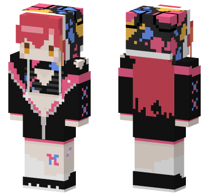 Nekotatuna Pink Hair Girl Minecraft Bedrock skin