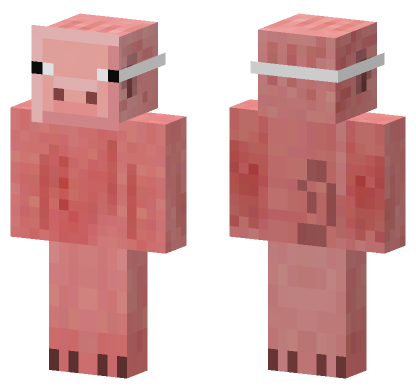 Neon Hacker Pig Minecraft Bedrock skin