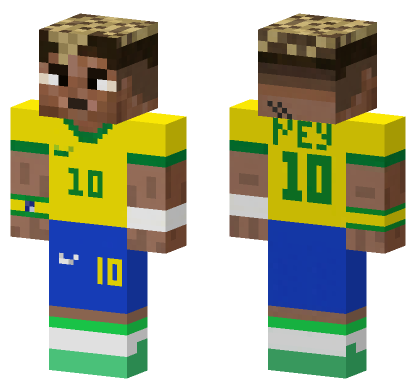 Neymar N10 Footballer Minecraft Bedrock skin