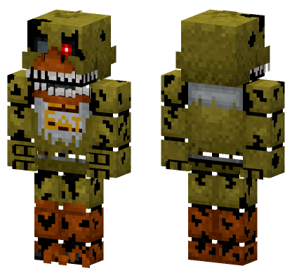 Nightmare Chica FNAF Minecraft Bedrock skin