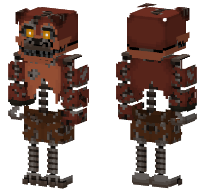 Nightmare Foxy Skin Minecraft Bedrock skin