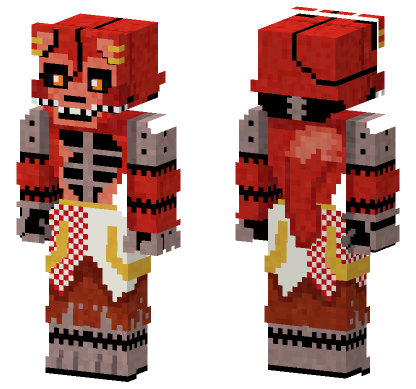 Nightmare Foxy Skin Minecraft Bedrock skin