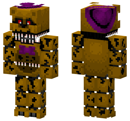 Nightmare Fredbear Minecraft Bedrock skin
