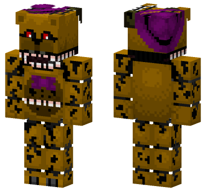 Nightmare Fredbear FNAF Minecraft Bedrock skin