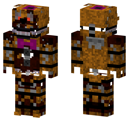 Nightmare Fredbear FNAF VR Minecraft Bedrock skin