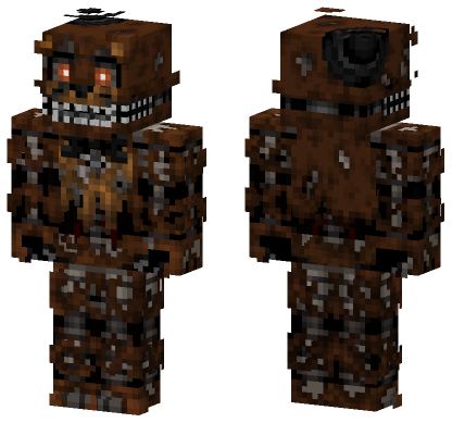 Nightmare Freddy Family Diner Minecraft Bedrock skin