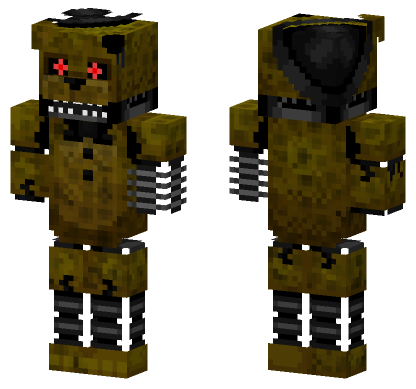 Nightmare Ignited Golden Freddy Minecraft Bedrock skin