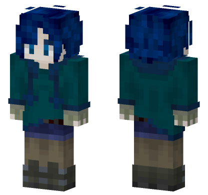 Nostrette Blue Hair Minecraft Bedrock skin