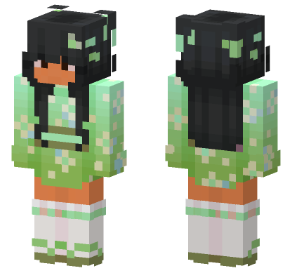 Nyoris Green Floral Outfit Minecraft Bedrock skin