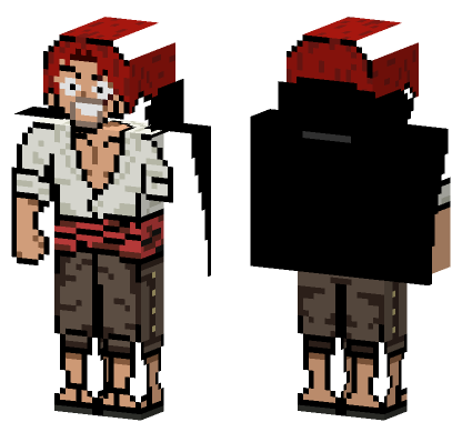 One Piece Shanks Pre-timeskip Minecraft Bedrock skin