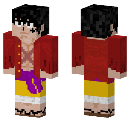 Onigashima Luffy No Hat Minecraft Bedrock skin