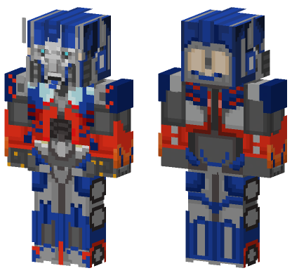 Optimus Prime Transformers Minecraft Bedrock skin