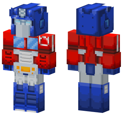 Optimus Prime Transformers Movie Minecraft Bedrock skin