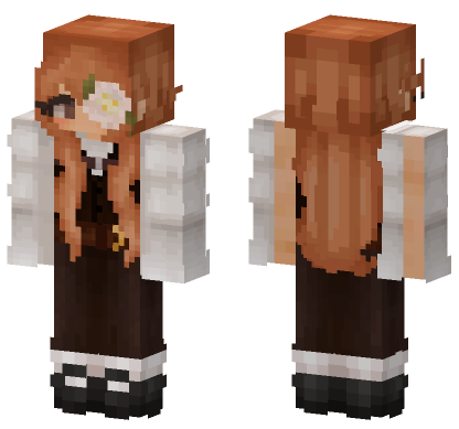 Orange Girl With Flower Minecraft Bedrock skin