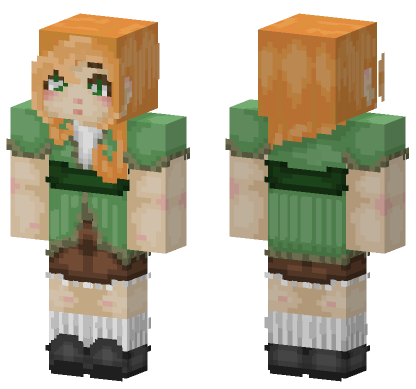 Orange Haired Adventurer Minecraft Bedrock skin
