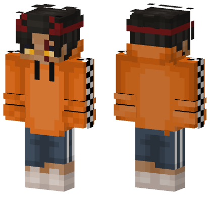 Orange Hoodie Boy Minecraft Bedrock skin