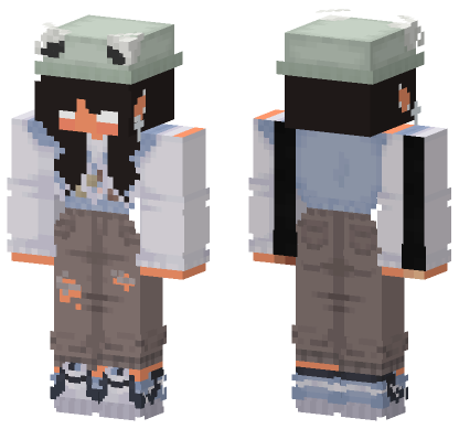 Orange Horned Girl Minecraft Bedrock skin