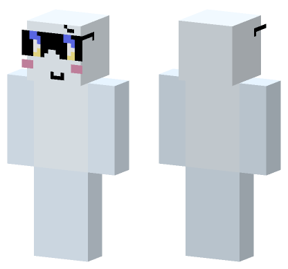 Pale Blue Cat Boy Minecraft Bedrock skin