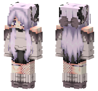 Pale Purple Hair Girl Minecraft Bedrock skin
