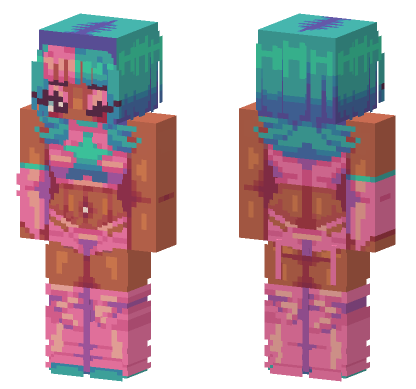 Pastel Beach Outfit Minecraft Bedrock skin