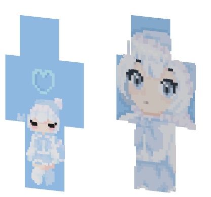Pastel Blue Winter Outfit Minecraft Bedrock skin