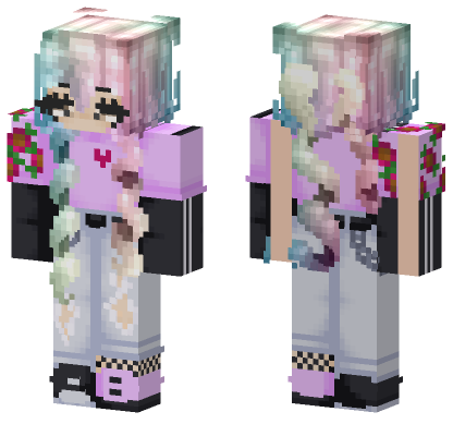 Pastel Hair Girl Minecraft Bedrock skin