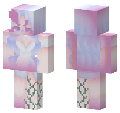 Pastel Hair Girl Minecraft Bedrock skin