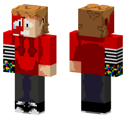 Pibby Tord Red Hoodie Minecraft Bedrock skin
